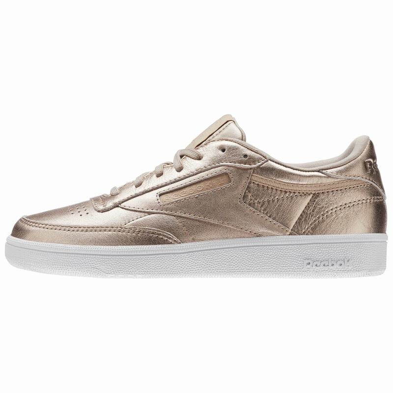 Reebok Club C 85 Melted Metals Tenisky Damske - Zlate/Biele GW6235NS